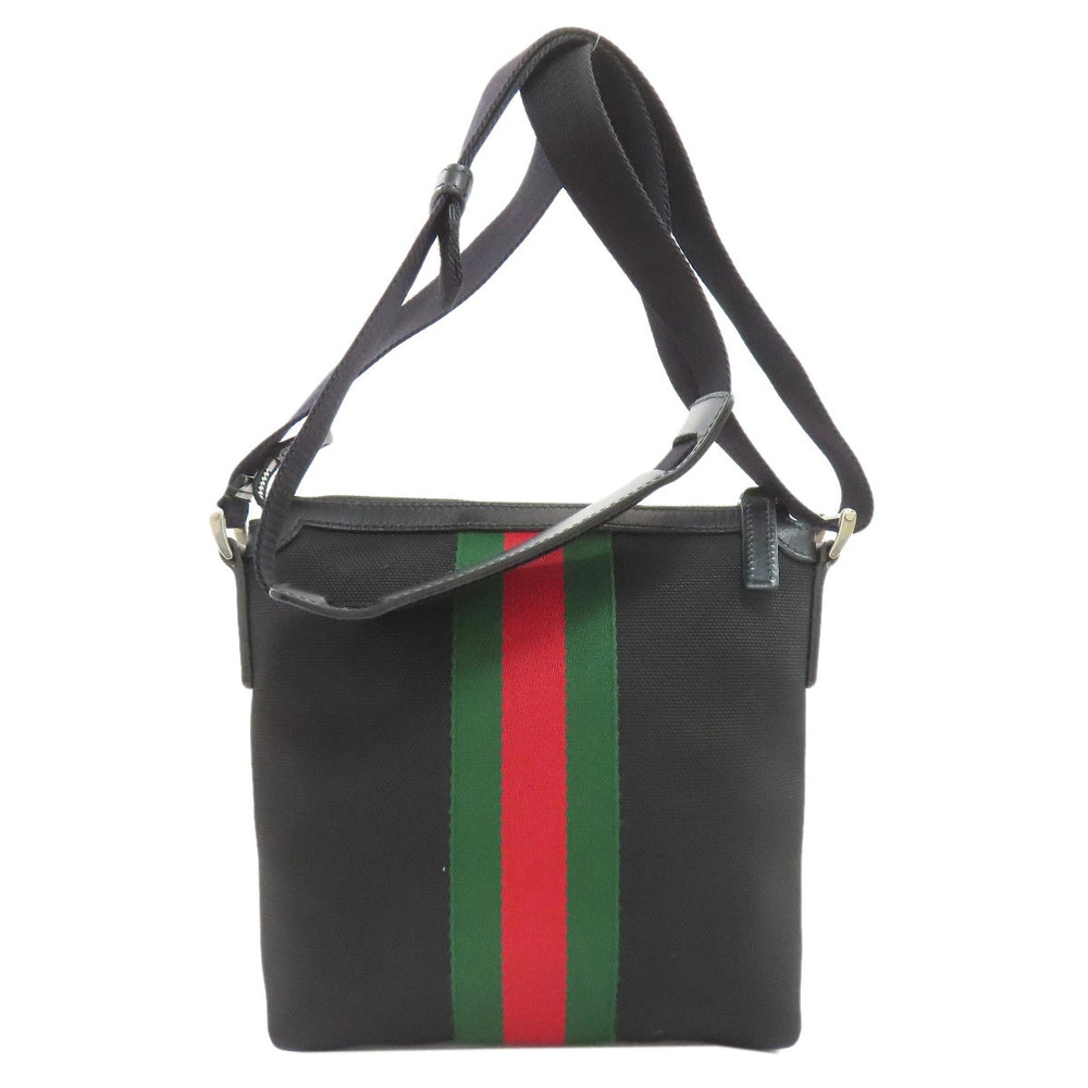 Gucci Shoulder Bag Canvas Sherry Black